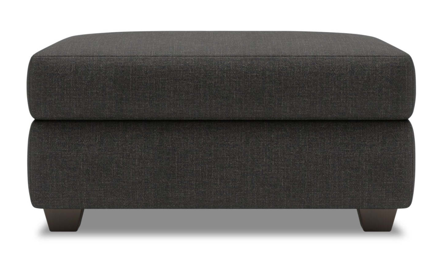 Fabriqué au Canada Pouf de rangement personnalisable Sofa Lab The Trunk 39 en tissu d’apparence lin - gris Luna Kohl | Pouf de rangement The Trunk de Sofa Lab de 39 po fabriqué au Canada en tissu d’apparence lin - gris Luna Kohl | TRUN2691