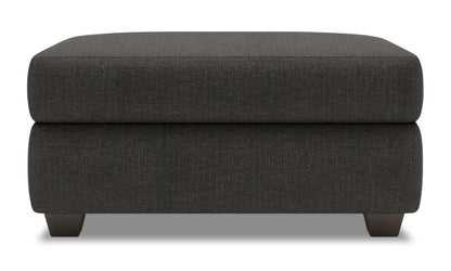 Fabriqué au Canada Pouf de rangement personnalisable Sofa Lab The Trunk 39 en tissu d’apparence lin - gris Luna Kohl | Pouf de rangement The Trunk de Sofa Lab de 39 po fabriqué au Canada en tissu d’apparence lin - gris Luna Kohl | TRUN2691