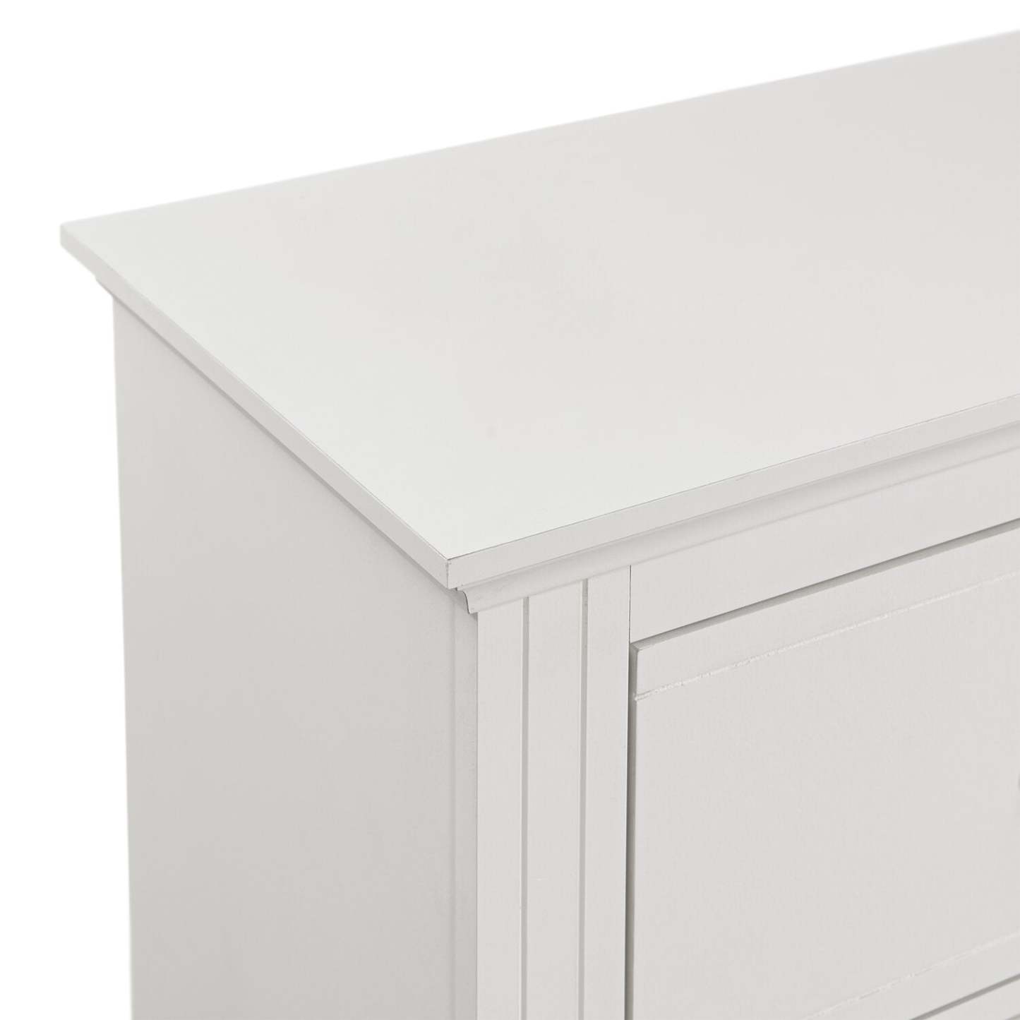 Commode et armoire à 6 tiroirs pour chambre à coucher Ella, 63 L x 36 H - Blanc | Commode de chambre à coucher Ella de 63 po (L) x 36 po (H) à 6 tiroirs avec armoire - blanche