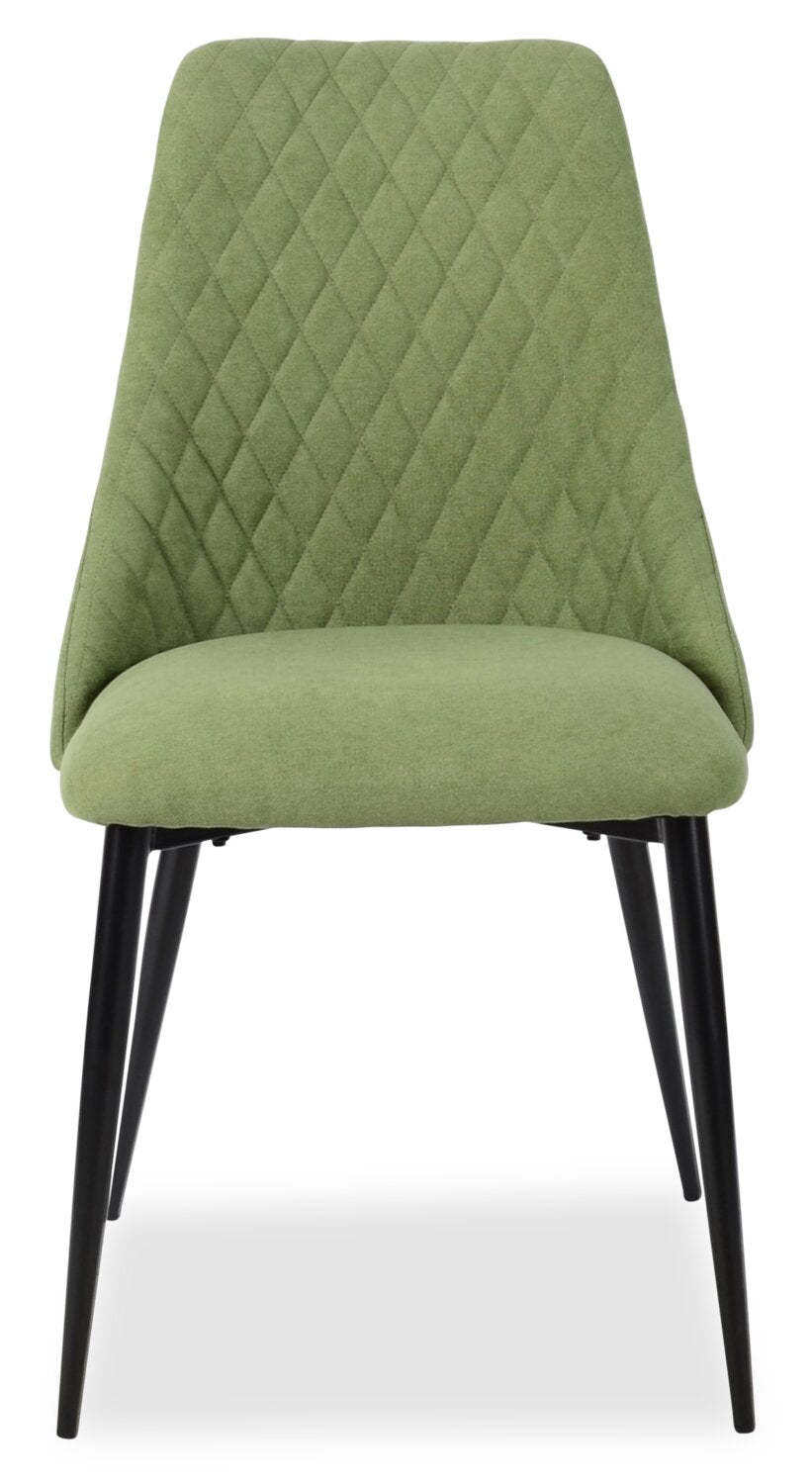 Chaise de salle à manger Miya avec tissu polyester, métal - Vert mousse | Chaise de salle à manger Miya en tissu de polyester et en métal - vert mousse
