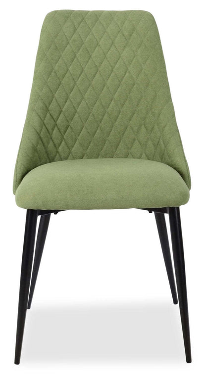 Chaise de salle à manger Miya avec tissu polyester, métal - Vert mousse | Chaise de salle à manger Miya en tissu de polyester et en métal - vert mousse