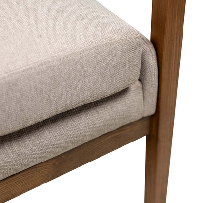 Echo 27,95 Chaise d'appoint en tissu avec accoudoirs et pieds en bois - Beige | Fauteuil d'appoint Echo 27,95 po en tissu avec accoudoirs et pattes en bois - beige