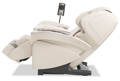 Fauteuil inclinable de massage Panasonic Real Pro ULTRA Prestige™ 35,4 en cuir synthétique de haute qualité - beige | Panasonic Real Pro ULTRA Prestige™ 35,4 fauteuil de massage en cuir synthétique de qualité supérieure - beige