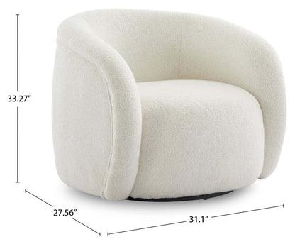 Fauteuil d'appoint courbé en tissu Sherpa Solo 31.1 - Crème glacée | Fauteuil d'appoint courbé Solo de 31,1 po en tissu sherpa - crème glacée