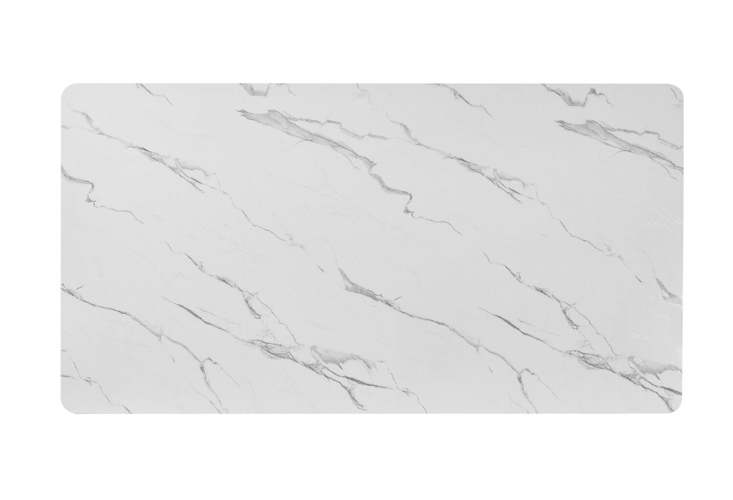 Kort & Co. Capri Dining Table with Marble-Look Top & Gold Accent, Pedestal Base, 72W - Black/White | Table de salle à manger Capri de Kort & Co. de 72 po (L) avec dessus en imitation de marbre, touches dorées et base piédestal - noire et blanche