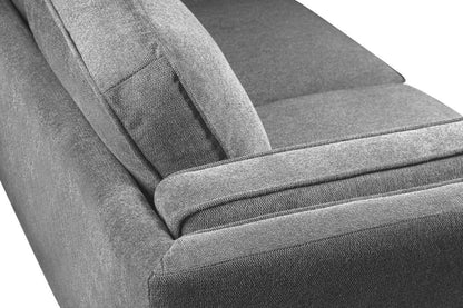 Sofa Kassia de Kort & Co. de 90,6 po en tissu d’apparence lin avec base et pattes en bois - gris