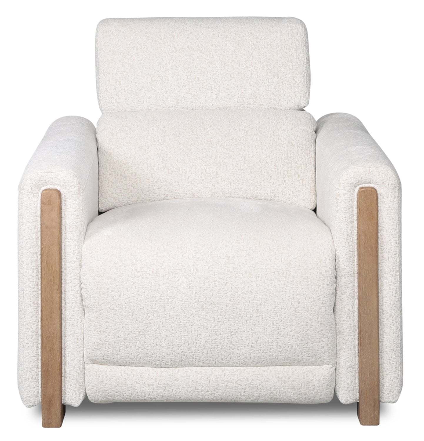 Sable 38 Chenille Fabric Power Reclining Chair with Power Headrest and USB Port - Alabaster White | Fauteuil à inclinaison électrique Sable de 38 po en tissu de chenille avec appuie-tête électrique et port USB - blanc albâtre