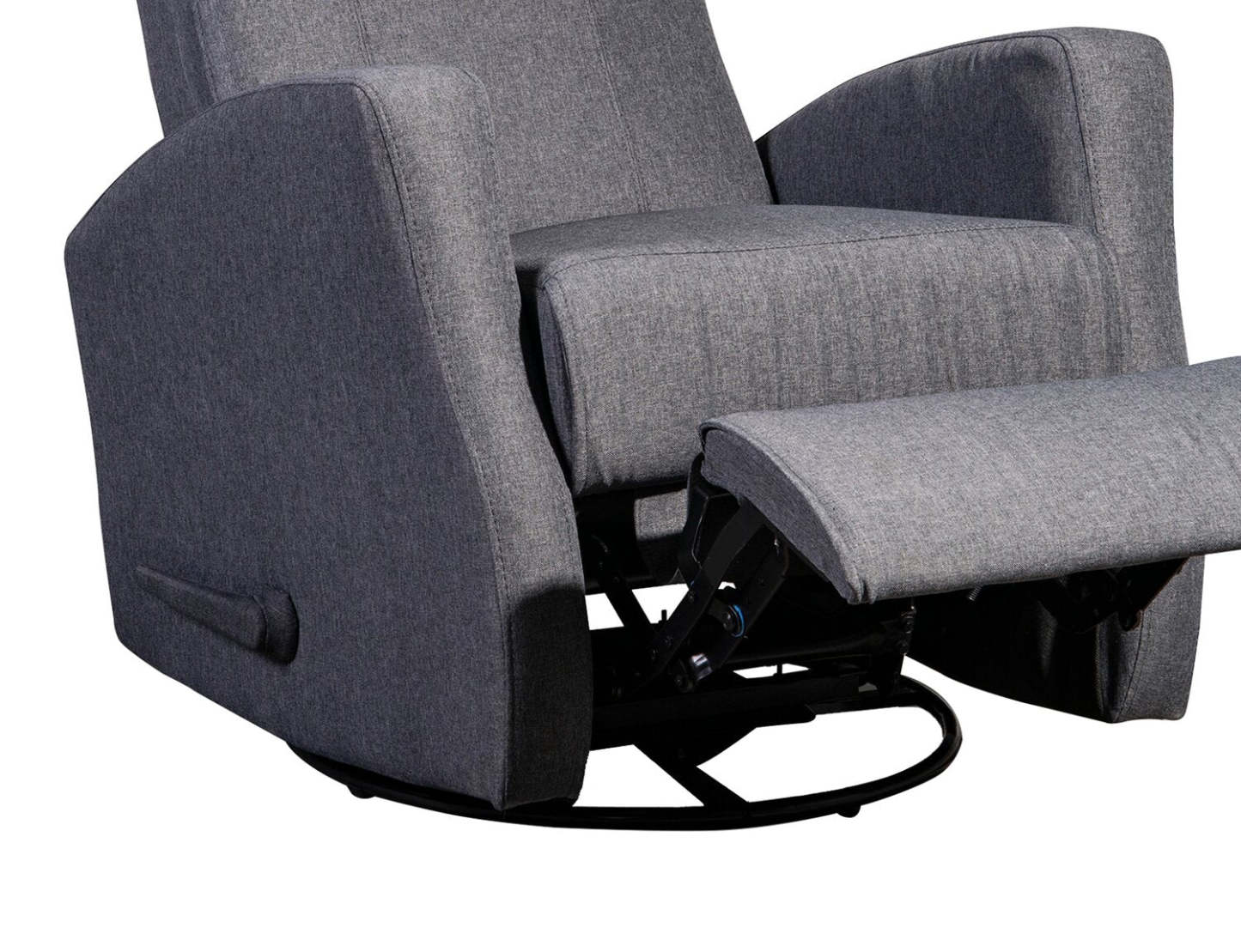 Fauteuil berçant, pivotant et inclinable Nyla de 30 po en tissu d’apparence lin - gris