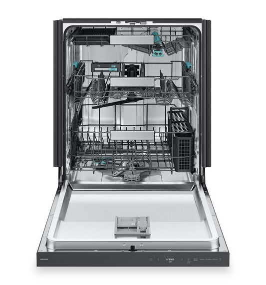 Samsung 24 38 dBA Lave-vaisselle à commandes sur le dessus avec nettoyage par IA et 3e panier - Noir - DW90F89T0UMTAA | Lave-vaisselle Samsung de 24 po et de 38 dBA avec commandes sur le dessus, nettoyage avec IA et 3e panier - DW90F89T0UMTAA | DW90F89B