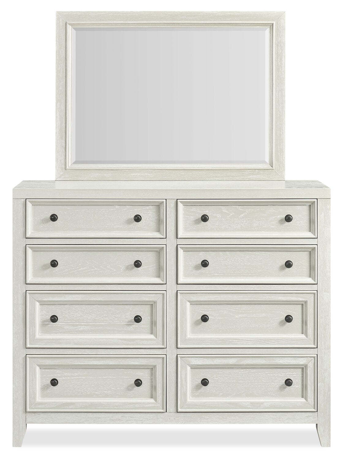 Casa Bedroom Dresser Mirror, Wood, Attachable, Wall Hanging - White | Miroir de commode de chambre à coucher Casa en bois à fixer au meuble ou à suspendre au mur - blanc