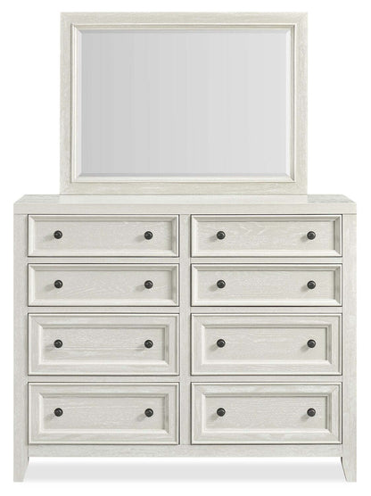 Commode Casa de 8 tiroirs pour la chambre à coucher, 54 po (l) x 44 po (H), en bois - blanche