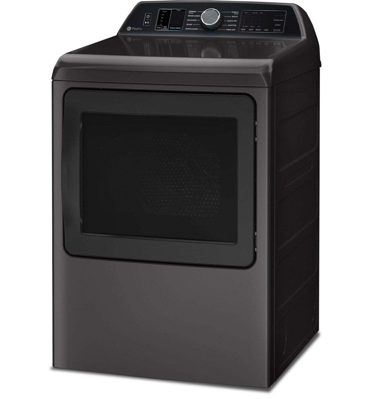 Sécheuse électrique Profile de 7,4 pi³ avec lien à la laveuse - PTD70EBMTDG | Profile 7.4 Cu. Ft. Electric Dryer with Washer Link - PTD70EBMTDG