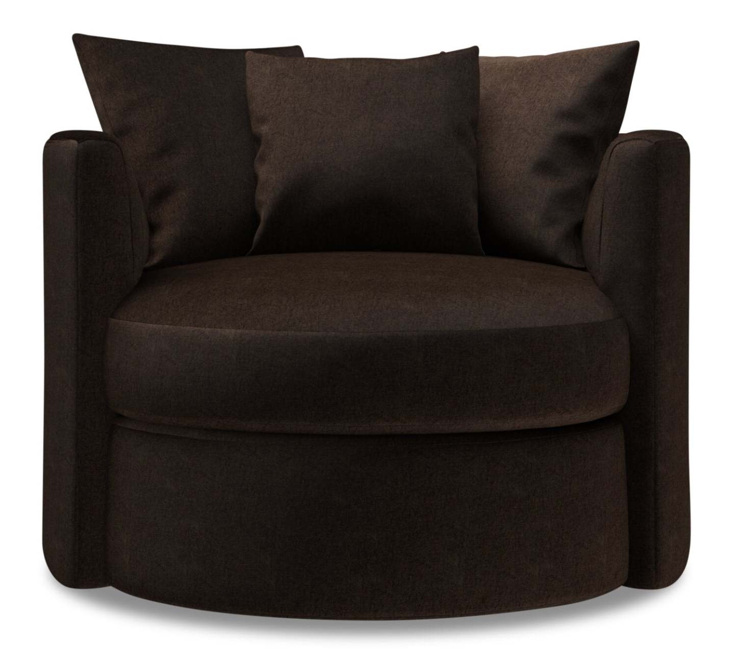 Made in Canada Sofa Lab Fauteuil d’appoint pivotant personnalisable Nest de 41 po en tissu de chenille - brun Luxury Chocolate | NEST3293