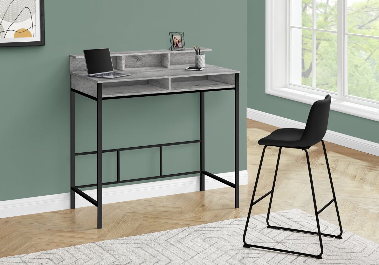 Bureau debout Melissa 47.25 avec compartiments - Gris|Bureau debout Melissa de 47,25 po à compartiments - gris