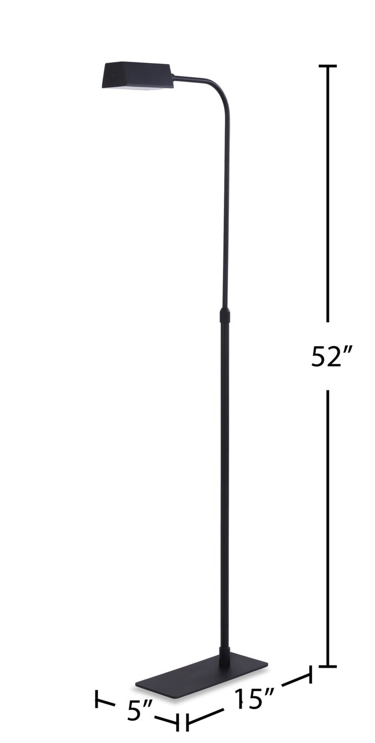 Lampe à pied à DEL Beacon de 52 po noir mat
