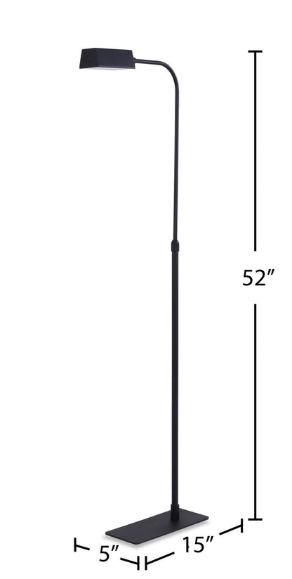 Lampe à pied à DEL Beacon de 52 po noir mat