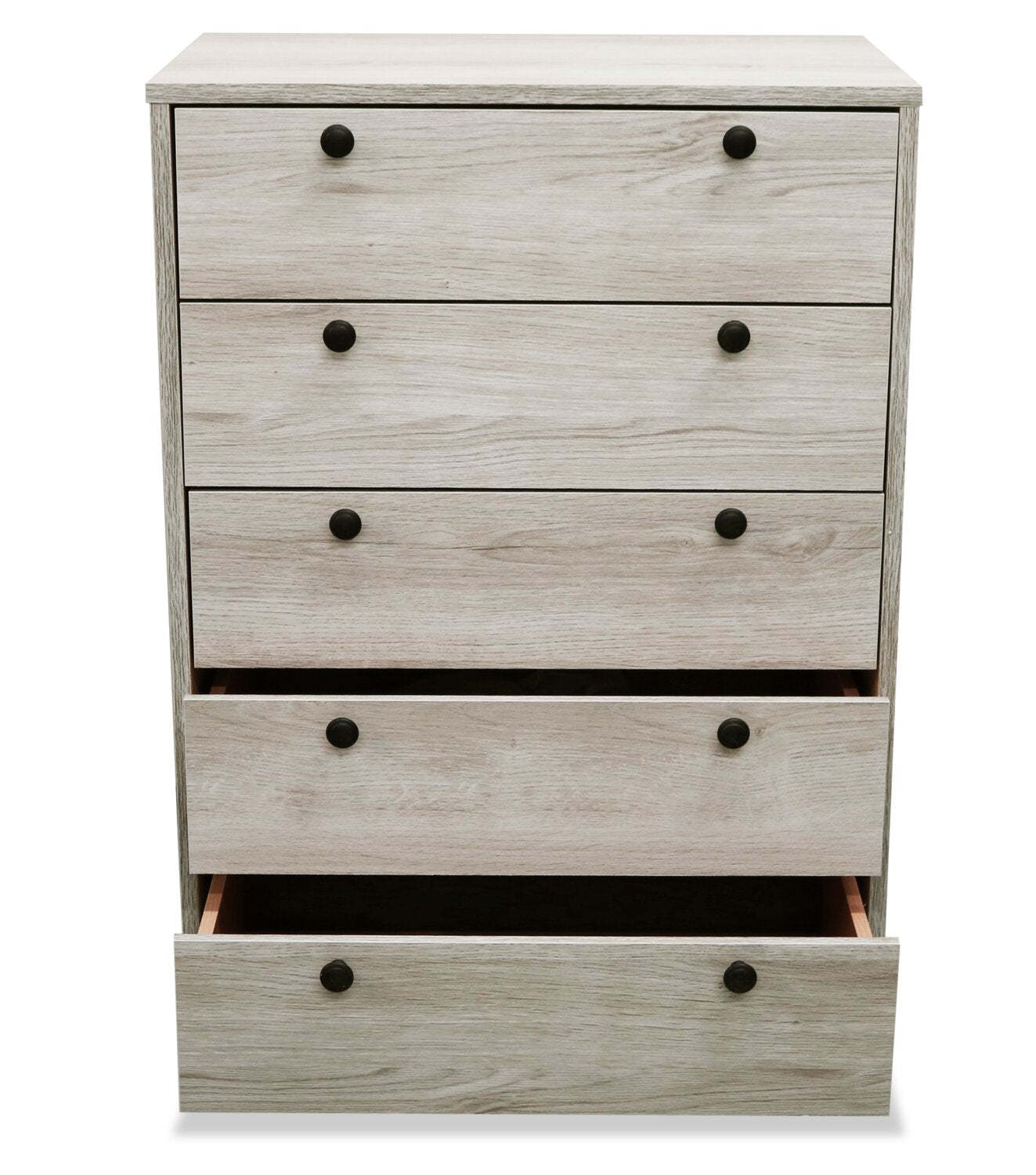 Commode de chambre à coucher Hart, 5 tiroirs, 24,6 l x 36,2 h, fabriquée au Canada - Blanc | Commode verticale Hart de 24,6 po (L) x 36,2 po (H) à 5 tiroirs pour la chambre à coucher, fabriquée au Canada - blanche