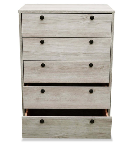 Commode de chambre à coucher Hart, 5 tiroirs, 24,6 l x 36,2 h, fabriquée au Canada - Blanc | Commode verticale Hart de 24,6 po (L) x 36,2 po (H) à 5 tiroirs pour la chambre à coucher, fabriquée au Canada - blanche