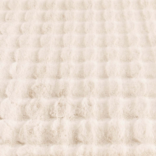 Tapis à bulles en fausse fourrure ivoire avec envers en mousse à mémoire de forme – 7' x 10' | Carpette Bubble en fausse fourrure ivoire avec revers en mousse à mémoire de forme - 7 pi x 10 pi | BUBBIV08