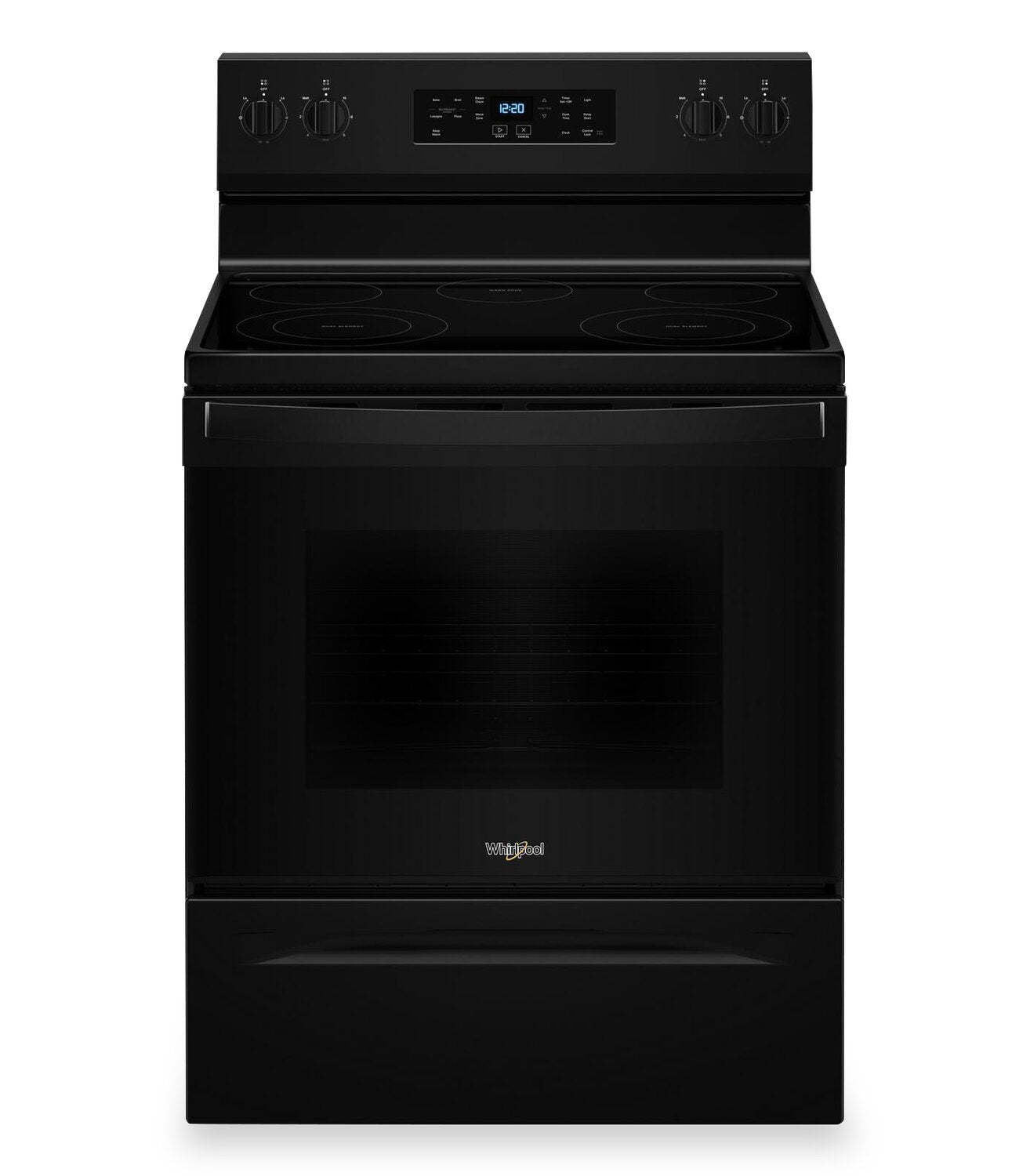 Cuisinière électrique Whirlpool de 30 po et de 5,3 pi3 avec 5 éléments - noire - YWFES3330RB | Whirlpool 30 5.3 Cu. Ft. Electric Range with 5 Elements - Black - YWFES3330RB