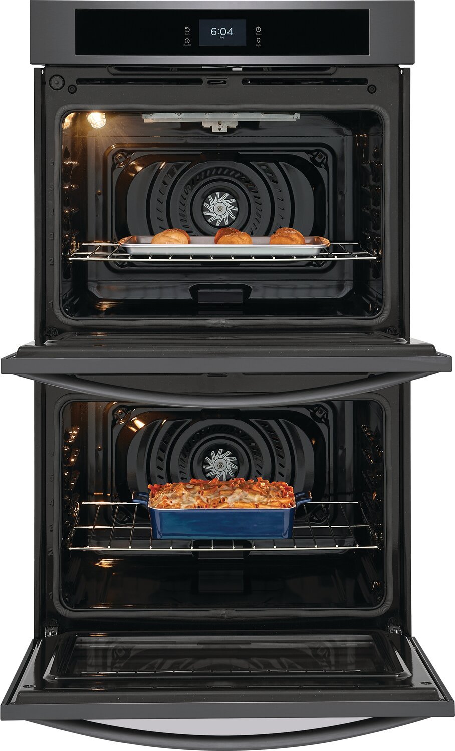 Frigidaire 30 5.3/5.3 Cu. Ft. Electric Double Wall Oven with Fan Convection - Black Stainless Steel… | Four mural double électrique Frigidaire de 5,3/5,3 pi³ et de 30 po avec convection à ventilateur - a…