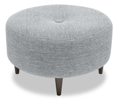 Fabriqué au Canada Sofa Lab personnalisable Pouf The Curve 31 en tissu d'apparence lin - Luna gris étain | Pouf The Curve de Sofa Lab de 31 po fabriqué au Canada en tissu d'apparence lin - gris Luna Pewter | CURV2291