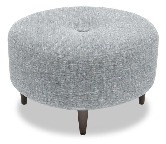 Fabriqué au Canada Sofa Lab personnalisable Pouf The Curve 31 en tissu d'apparence lin - Luna gris étain | Pouf The Curve de Sofa Lab de 31 po fabriqué au Canada en tissu d'apparence lin - gris Luna Pewter | CURV2291