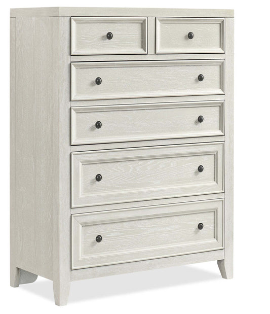 Casa Bedroom Chest of Drawers, 6-Drawer, 39W x 52H, Wood - White | Commode verticale Casa de 39 po (l) x 52 po (H) à 6 tiroirs en bois pour la chambre à coucher - blanche