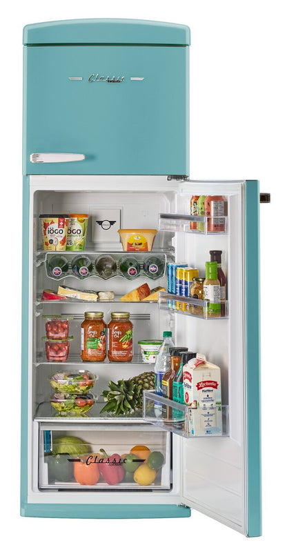 Unique Classic Retro 24 11 Cu Ft. Top Freezer Refrigerator – Ocean Mist Turquoise - UNQ-310L T TM | Réfrigérateur Classic Rétro d’Unique de 24 po et de 11 pi3 à congélateur supérieur - turquoise brume marine - UNQ-310L T TM