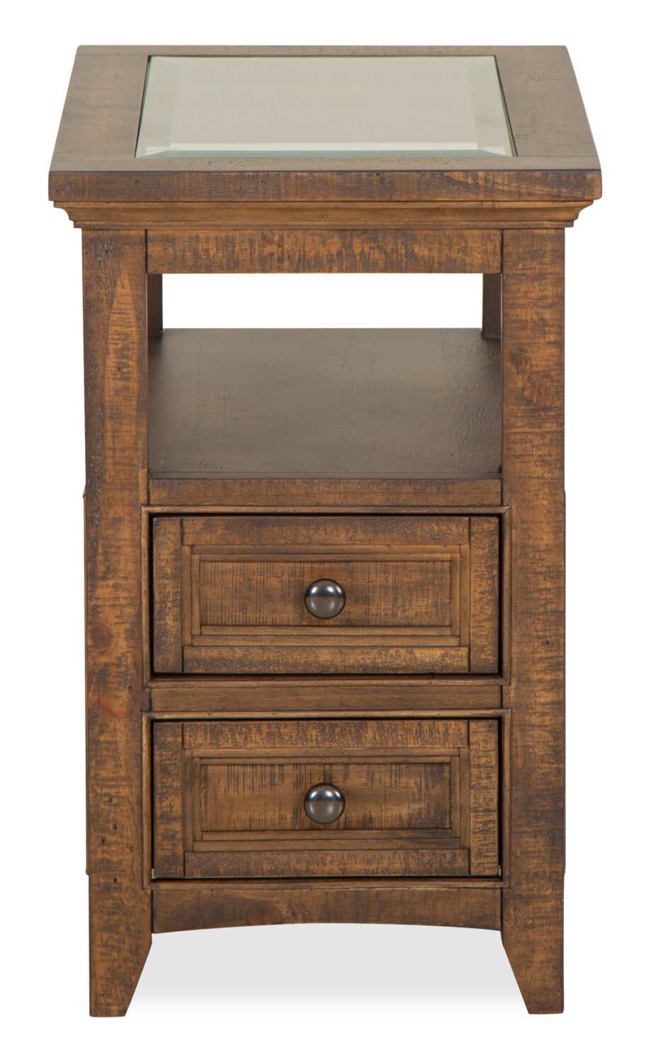 Hanson 15” Traditional Pine Chairside Table with Storage - Toasted Nutmeg | Table de fauteuil traditionnelle Hanson de 15 po en pin - muscade grillée