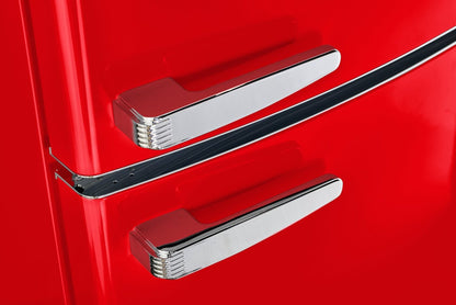 Réfrigérateur Classic Rétro par Unique de 24 po et de 12 pi3 à congélateur inférieur - pomme rouge bonbon - UGP-340L AC R | UGP340LR