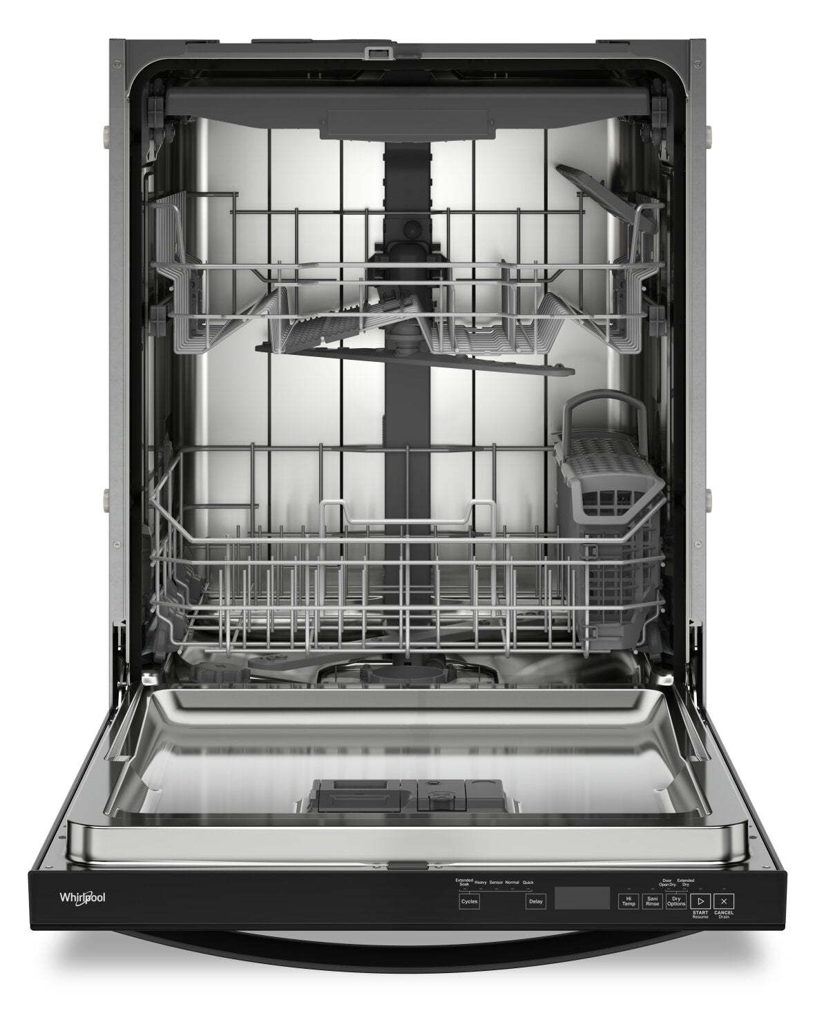 Lave-vaisselle encastré Whirlpool de 24 po et de 44 dBA avec commandes sur le dessus - noir - WDT550SAPB | Whirlpool 24 44 dBA Built-In Top-Control Dishwasher - Black - WDT550…