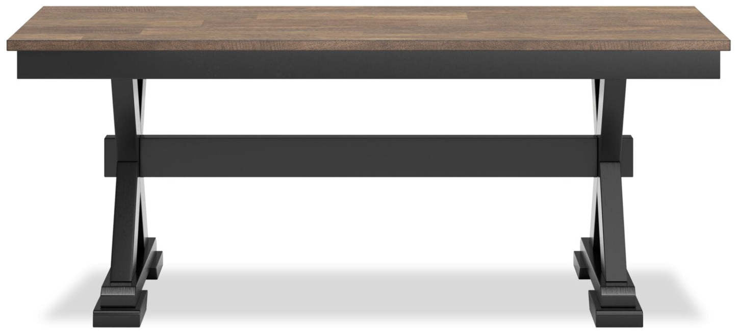 Banc de salle à manger Raven, 48 W - Bicolore noir et marron | Banc de salle à manger Raven de 48 po (L) - deux teintes, noir et brun