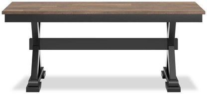 Banc de salle à manger Raven, 48 W - Bicolore noir et marron | Banc de salle à manger Raven de 48 po (L) - deux teintes, noir et brun