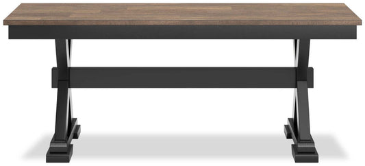 Banc de salle à manger Raven, 48 W - Bicolore noir et marron | Banc de salle à manger Raven de 48 po (L) - deux teintes, noir et brun