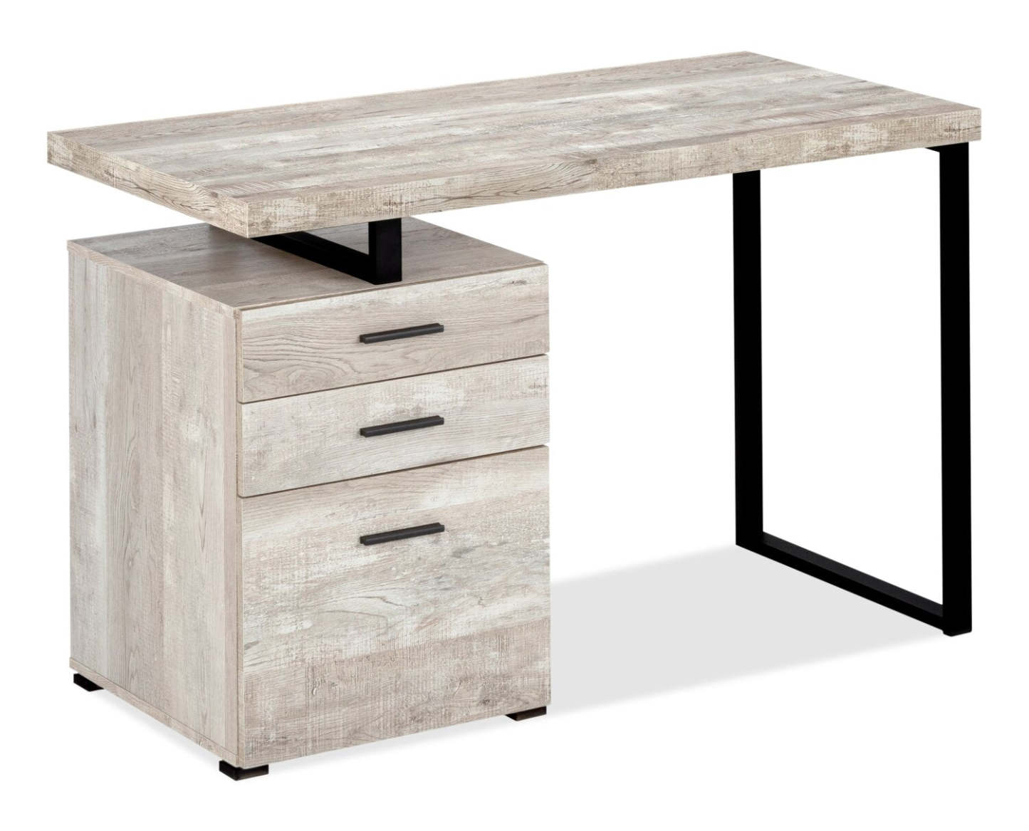 Bureau réversible Clayton 47.25 à 3 tiroirs - Taupe clair|Bureau réversible Clayton de 47,25 po à 3 tiroirs - taupe clair