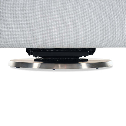 Ellie 29 Linen-Look Fabric Swivel Glider Accent Chair with Wingback and Recessed Arms - Grey | Fauteuil d’appoint à oreilles coulissant et pivotant Ellie de 29 po en tissu d’apparence lin avec accoudoirs en retrait - gris