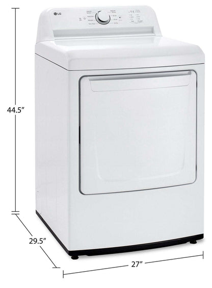 LG 7,3 Cu. Fort. Sécheuse électrique - Blanc - DLE6100W | Sécheuse électrique LG de 7,3 pi³ - blanche - DLE6100W
