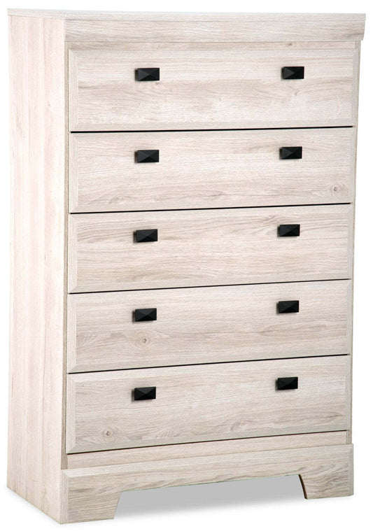 Commode de chambre à coucher Yorkdale, 5 tiroirs, 31,1 l x 47,4 h, fabriquée au Canada - Blanc | Commode verticale Yorkdale de 31,1 po (L) x 47,4 po (H) à 5 tiroirs pour la chambre à coucher, fabriquée au Canada - blanche