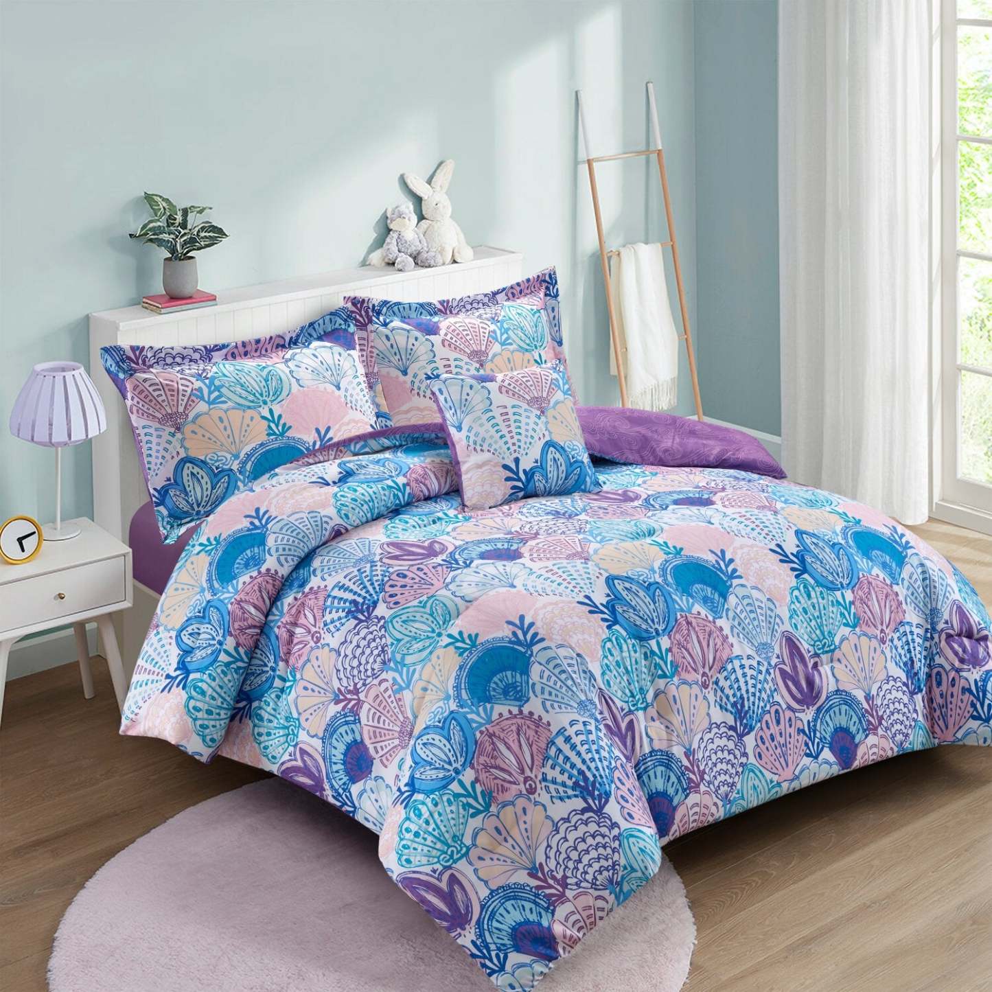 Ensemble d'édredon complet 4 pièces Coraline | Ensemble d'édredon Coraline 4 pièces pour lit double