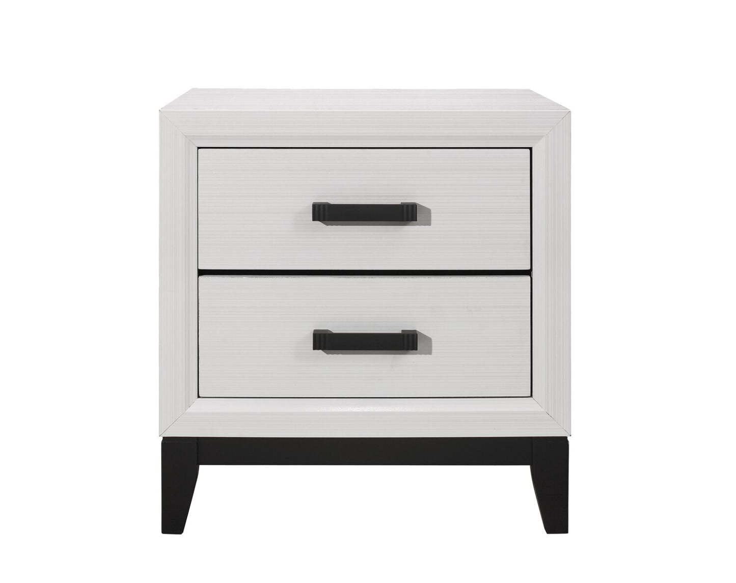 Table de nuit Kate à 2 tiroirs, 23,6 L x 24,8 H - Blanc | Table de nuit Kate de 23,6 po (L) x 24,8 po (H) à 2 tiroirs - blanche