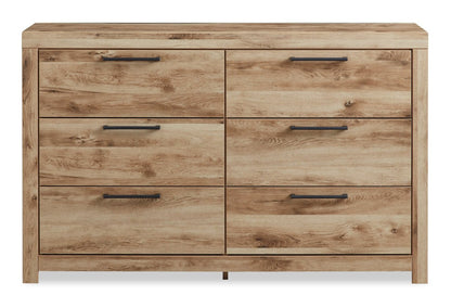 Commode à 6 tiroirs pour chambre à coucher Derekson, 58,7 L x 36,4 H - Naturel | Commode Derekson de 58,7 po (L) x 36,4 po (H) à 6 tiroirs pour la chambre à coucher - naturelle