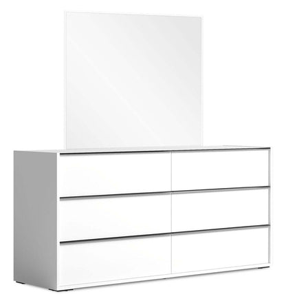 Miroir de commode de chambre Raia - Fabriqué en Italie, Moderne - Blanc | Miroir de commode de chambre à coucher Raia - fabriqué en Italie - blanc