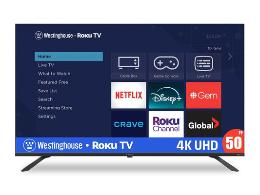 Téléviseur intelligent Westinghouse UHD 4K de 50 po avec Roku TVMC
