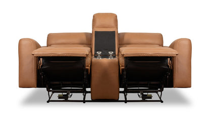 Scott Living Prescott 79 Genuine Leather Power Reclining Loveseat with Power Headrests - Butternut Brown | Causeuse à inclinaison électrique Prescott de Scott Living de 79 po en cuir véritable avec appuie-têtes électriques - brun courge musquée