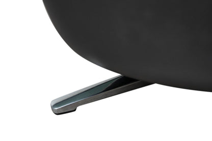 Vega 29,5 Fauteuil inclinable pivotant sans stress en similicuir avec repose-pieds et pieds en aluminium - Gris | Fauteuil pivotant inclinable Vega antistress de 29,5 po en similicuir avec repose-pieds et pattes en aluminium - gris