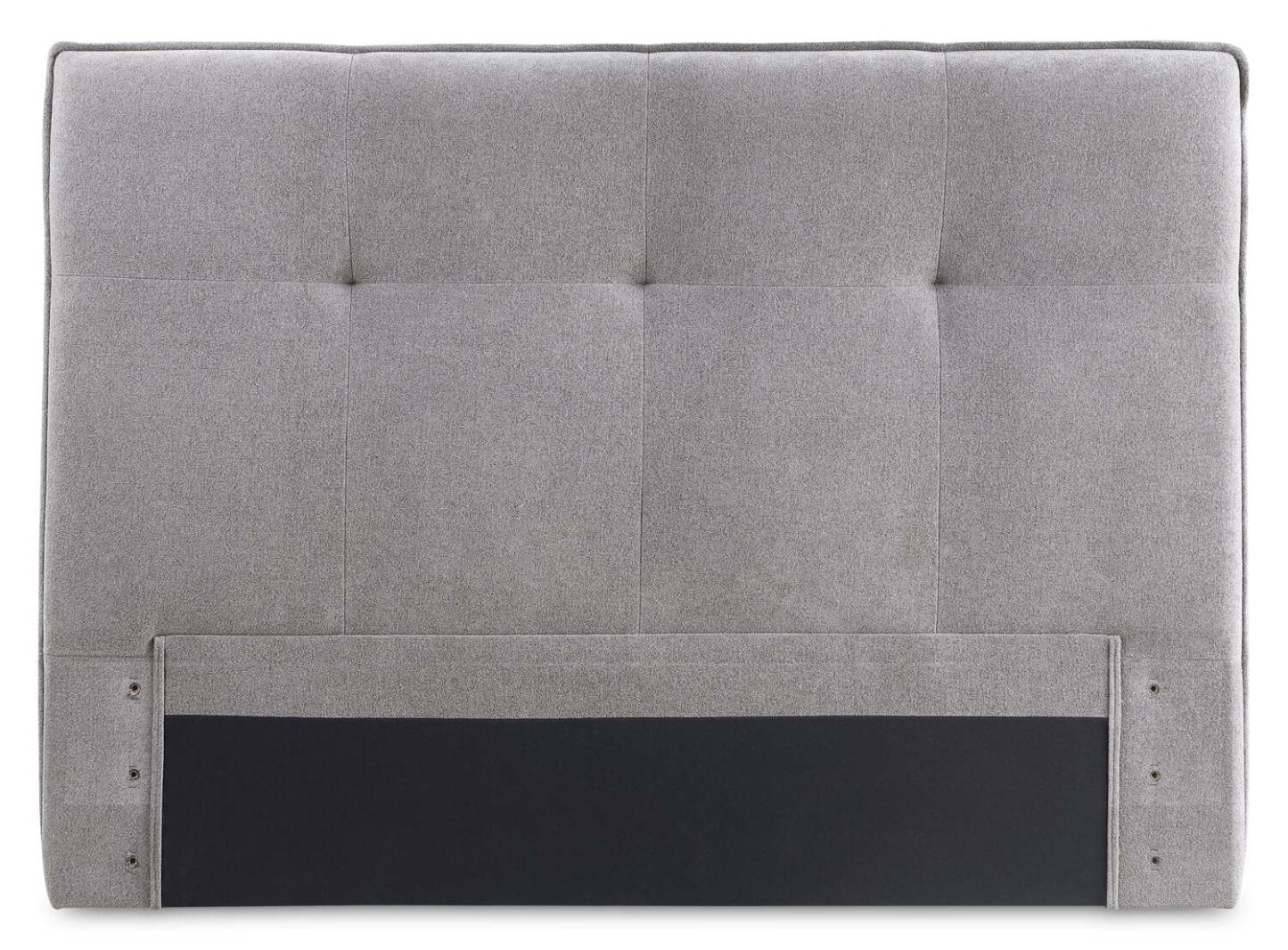 Lit de rangement Amos rembourré en tissu gris avec tête de lit capitonnée et 3 tiroirs intégrés - format grand lit
