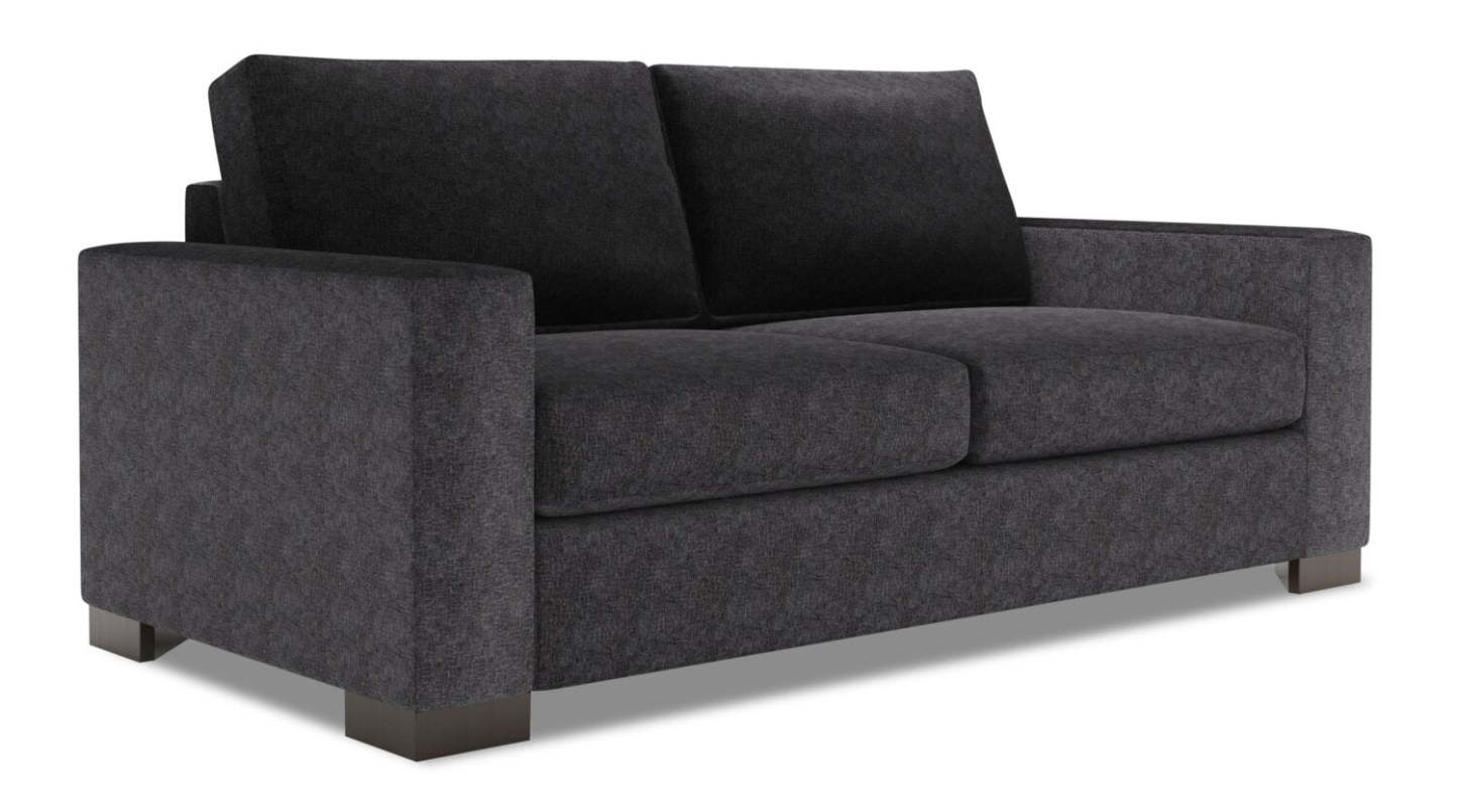 Fabriqué au Canada Canapé Personnalisable Sofa Lab Track 75 en Tissu Chenille Taille Condo avec Accoudoirs - Gris Charbon de Luxe | Canapé Track de Sofa Lab de 75 po de format condo fabriqué au Canada en tissu de chenille - gris Charbon de Luxe | TR092993