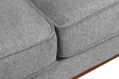 Sofa Kassia de Kort & Co. de 90,6 po en tissu d’apparence lin avec base et pattes en bois - gris