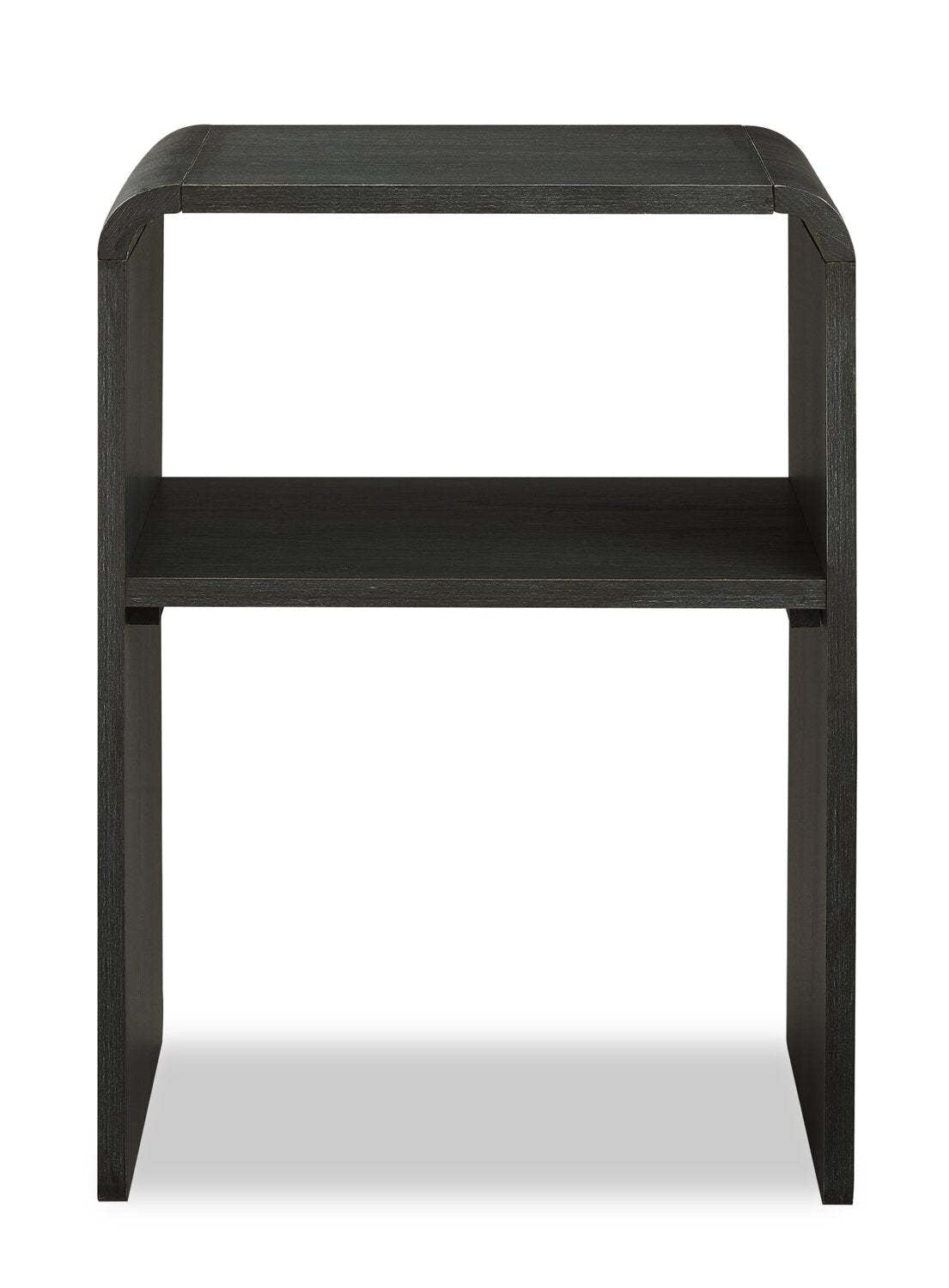 Table de chevet Odin avec étagère de rangement, 18 L x 25,75 H - Noir | Table de nuit Odin de 18 po (l) x 25,75 po (H) avec tablette de rangement - noire